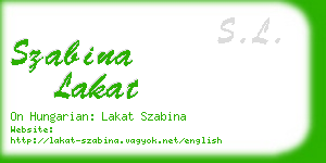 szabina lakat business card